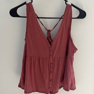 AE Peplum Tank Rosy Pink Small